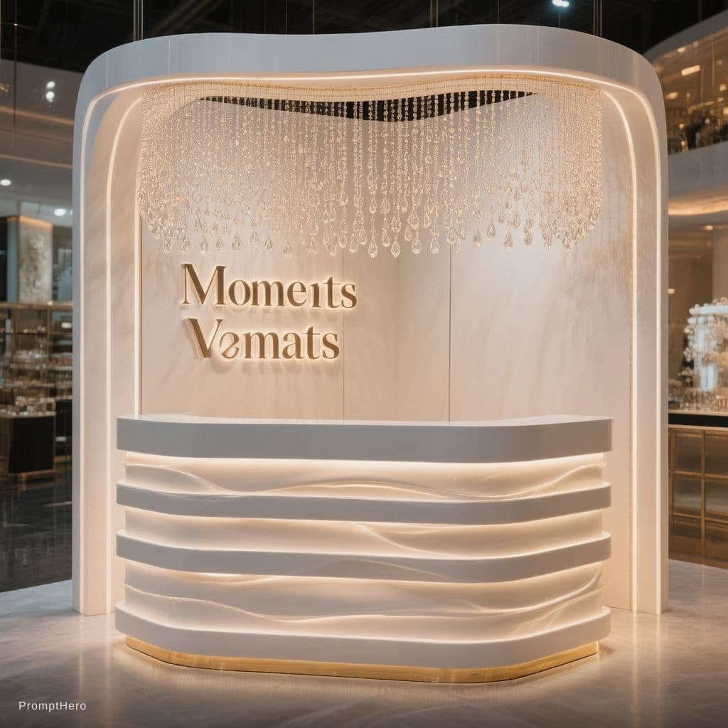 AI generated: {
  "subject_analysis": {
    "type": "Exhibition stand, retail kiosk, or promotional display",
    ...