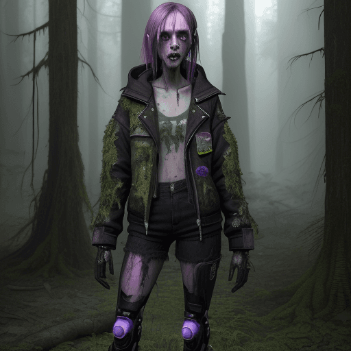 AI generated: neonpunk style 20-year-old A full body full face shot of a scary creepy android, state of decay and ...