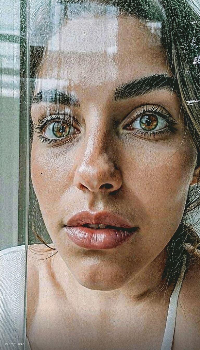 AI generated: {
  "subject": {
    "type": "adult woman",
    "age": "mid-20s",
    "face": {
      "shape": "soft...