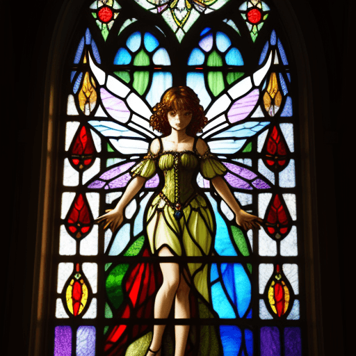 AI generated: A stained glass fairy