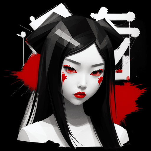 AI generated: aesthetic, 2 tone, black and white, simplified shapes, figurative, style mix of acrylic painting, wa...