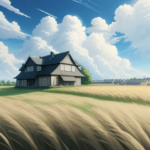 AI generated: master piece,anime landscape,inspire from your name anime,Nij,(a beautiful grass filed),fluffy cloud...