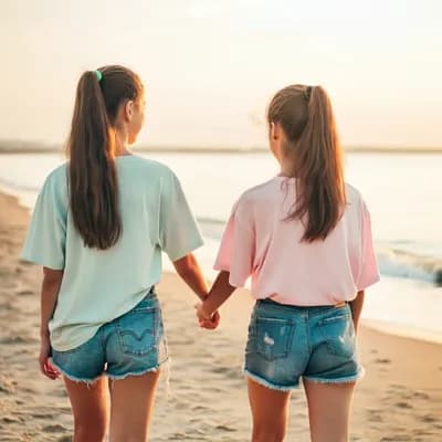 AI generated video: The camera follows as the two subjects walk slowly away