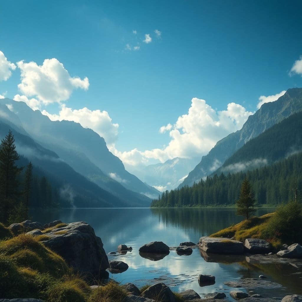 AI generated: "A realistic cinematic scene from the Middle Ages, set in an epic landscape with majestic mountains ...