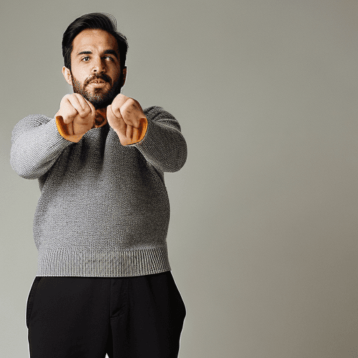 AI generated: Best quality, ultra highres1.4, Realistic,8K RAW photo, a strong man wearing a sweater and brown, in...