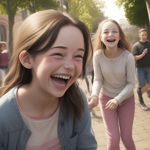 AI generated: Hyper realistic photo, young girls laugh front a man with a small penis