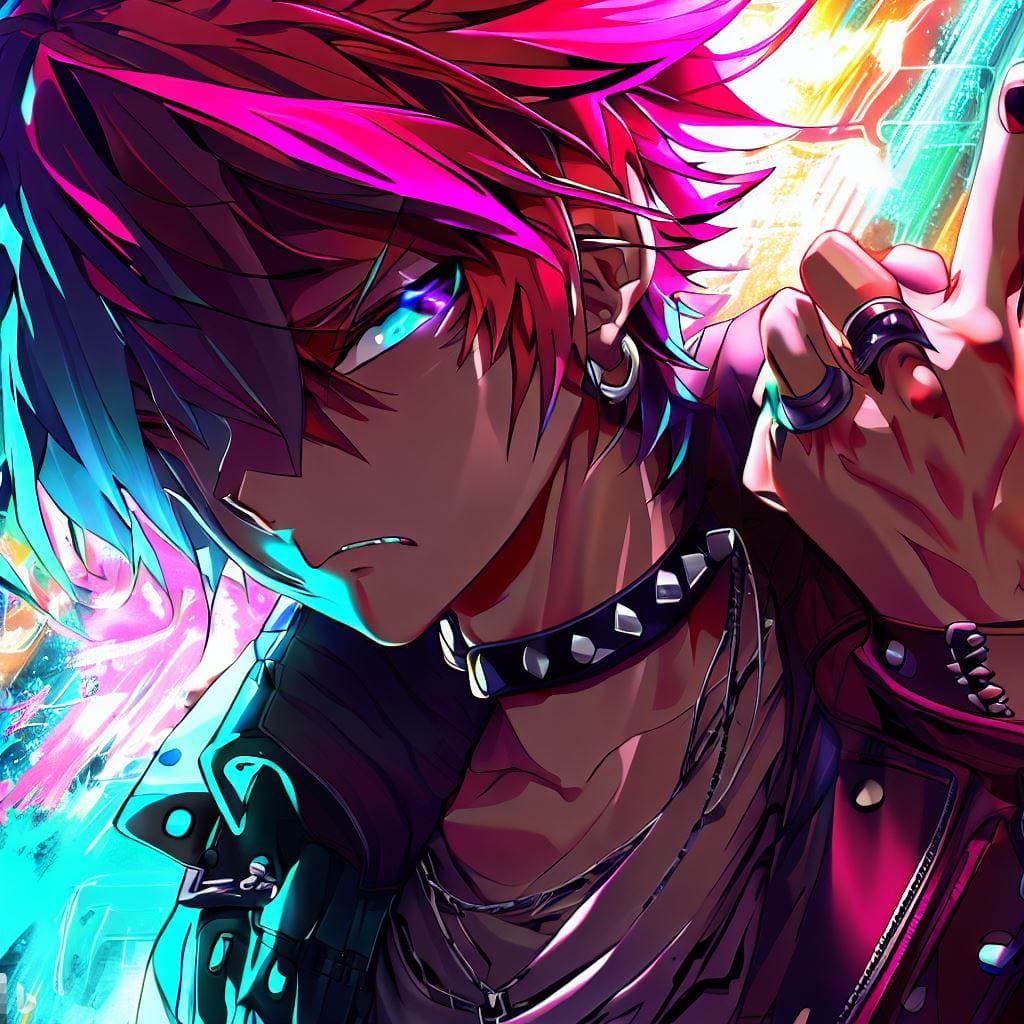 AI generated: anime, punk, smartphone wallpaper, ultra hd, high definition