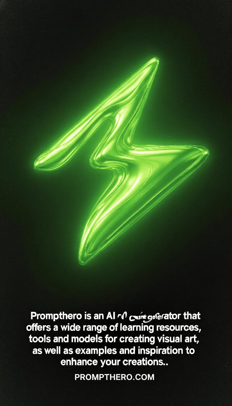 AI generated: 

change the text on the bottom:

Prompthero is an AI art generator that offers a wide range of lear...