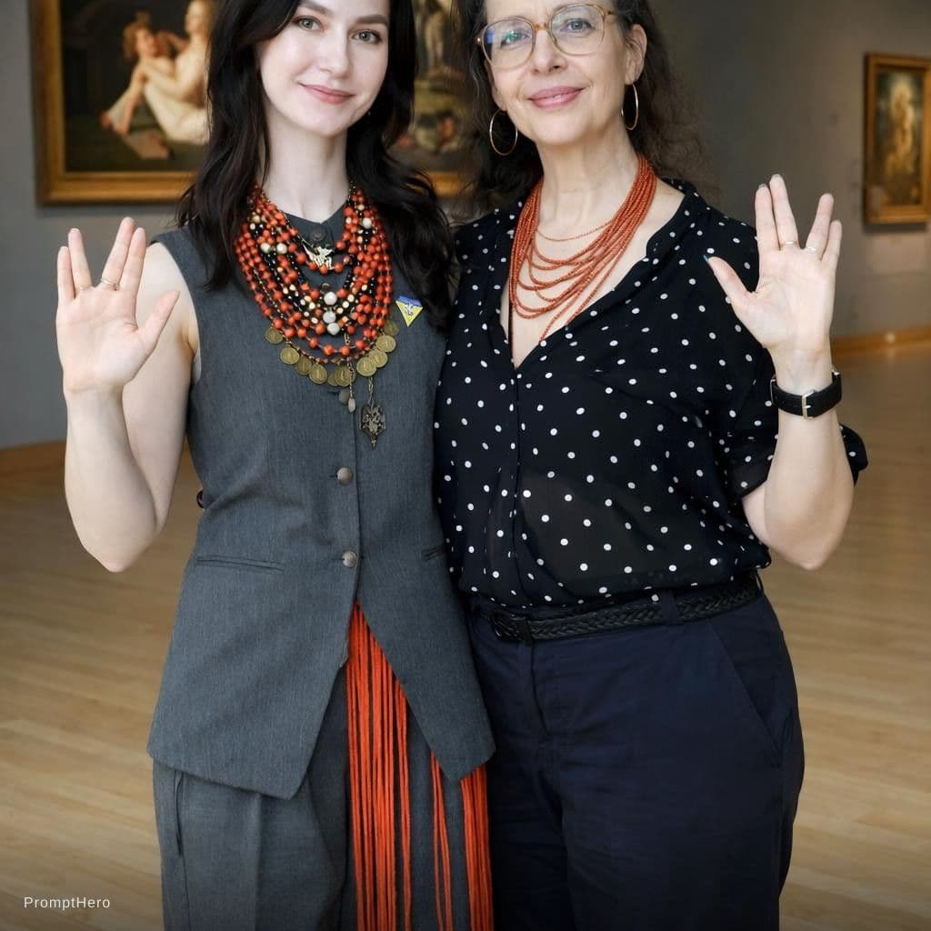 AI generated: 2 people at a museum