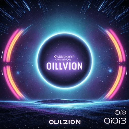 AI generated: a bright happy, melodic techno artwork for a song called oblivion, no fonts, variation 2

