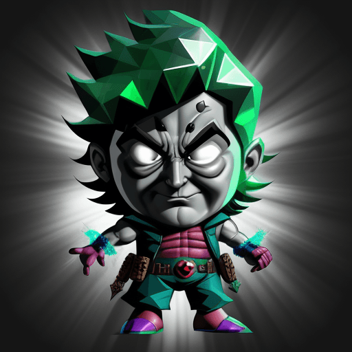 AI generated: Wizard Deadpool of Psychic Energy, dark mist, caricature in Craig McCracken style, Glimmering, Polyg...