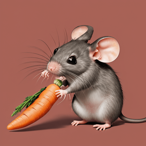 AI generated: a rat eat carrot in the air