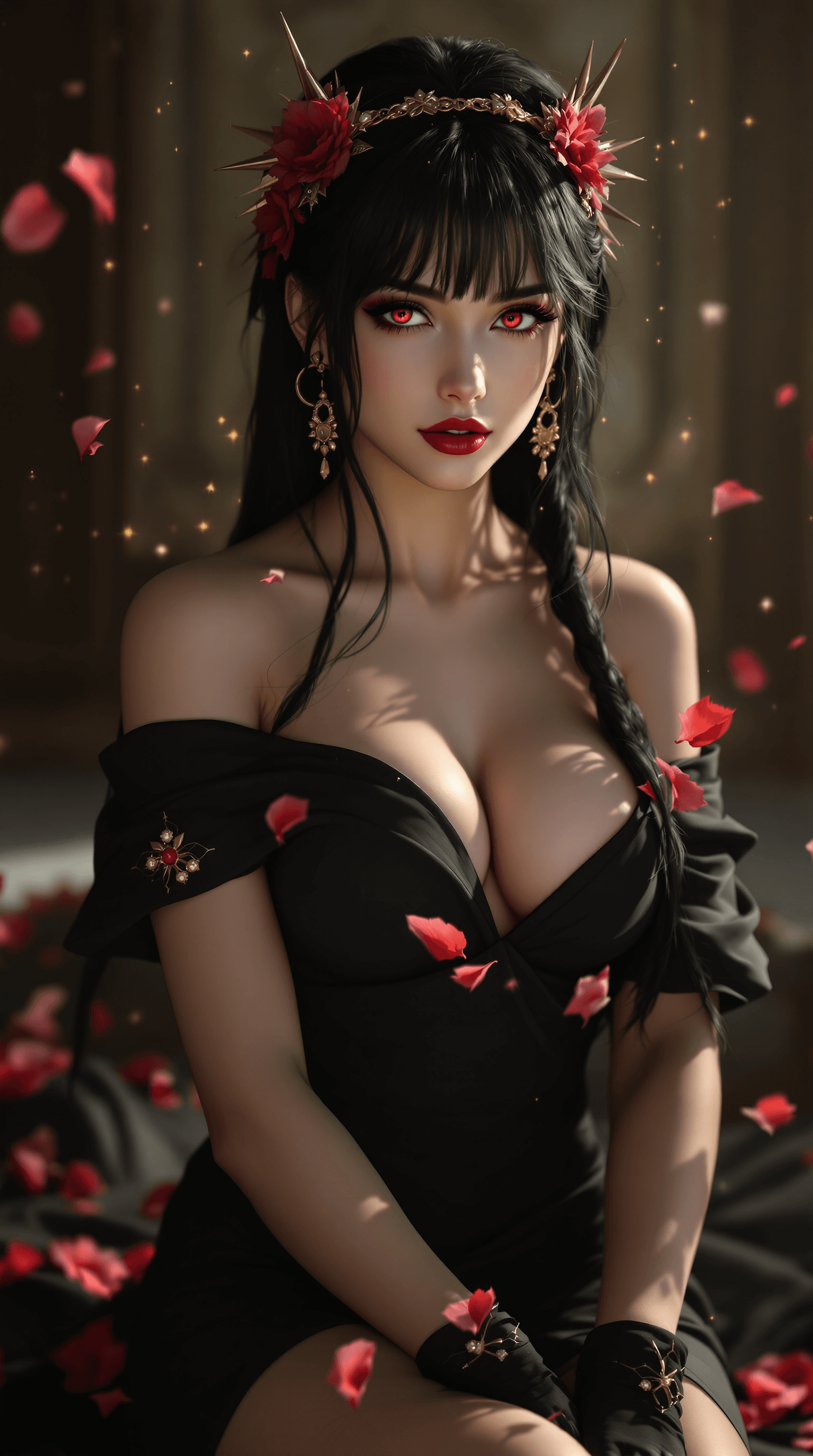AI generated: a photorealistic, full-body portrait of Yor Briar, a stunningly beautiful woman with a highly detail...