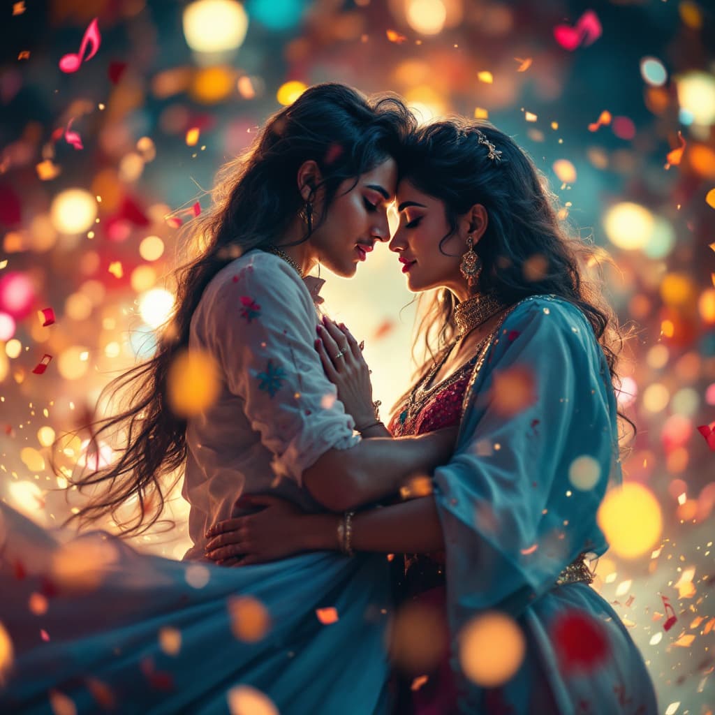 AI generated: Capture the dynamic and colorful essence of Bollywood, featuring a diverse range of films every Indi...