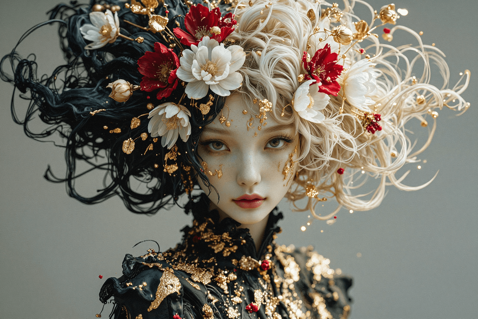 AI generated: This is a breathtaking and avant-garde, cinematic widescreen portrait of a beautiful woman of East A...