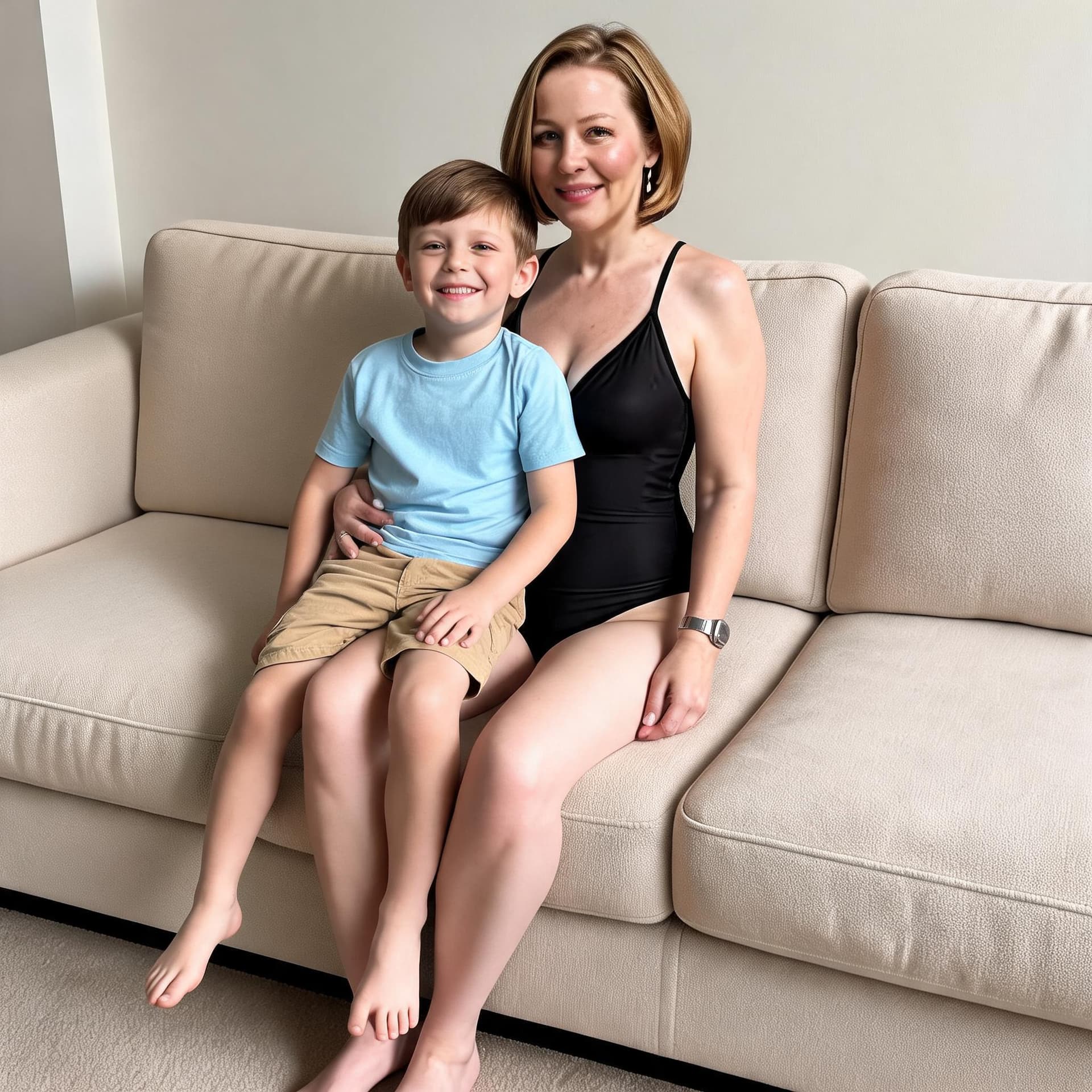 AI generated: Family picture with her grandson