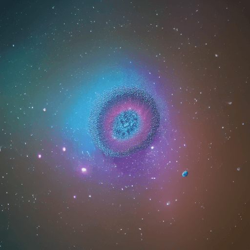 AI generated: galaxies, spirals, space, nebulae, stars, smoke, iridescent, intricate detail, in the shape of a rab...
