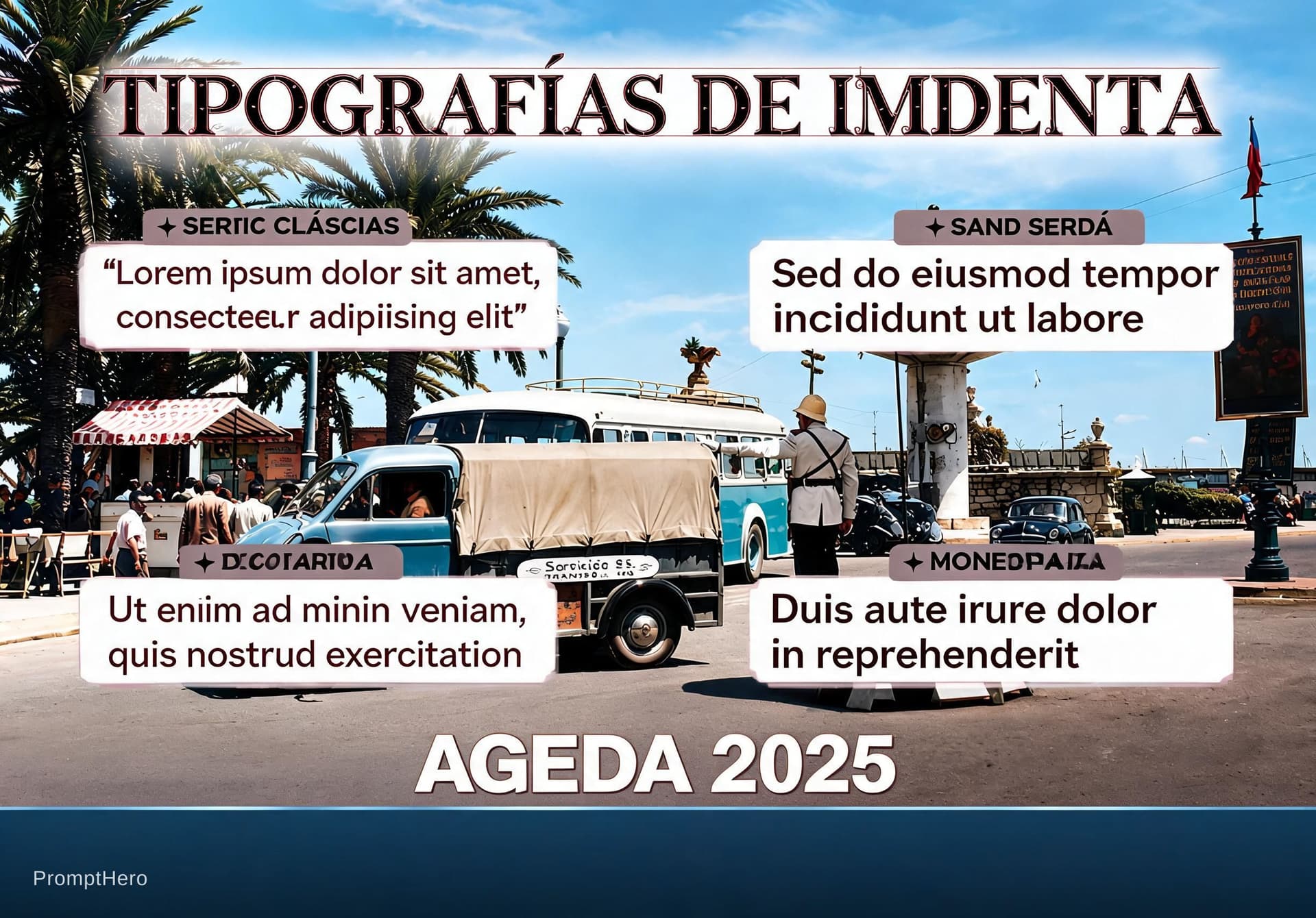 AI generated: necesito una imagen de tipografias de imprenta para la portada de una agenda
