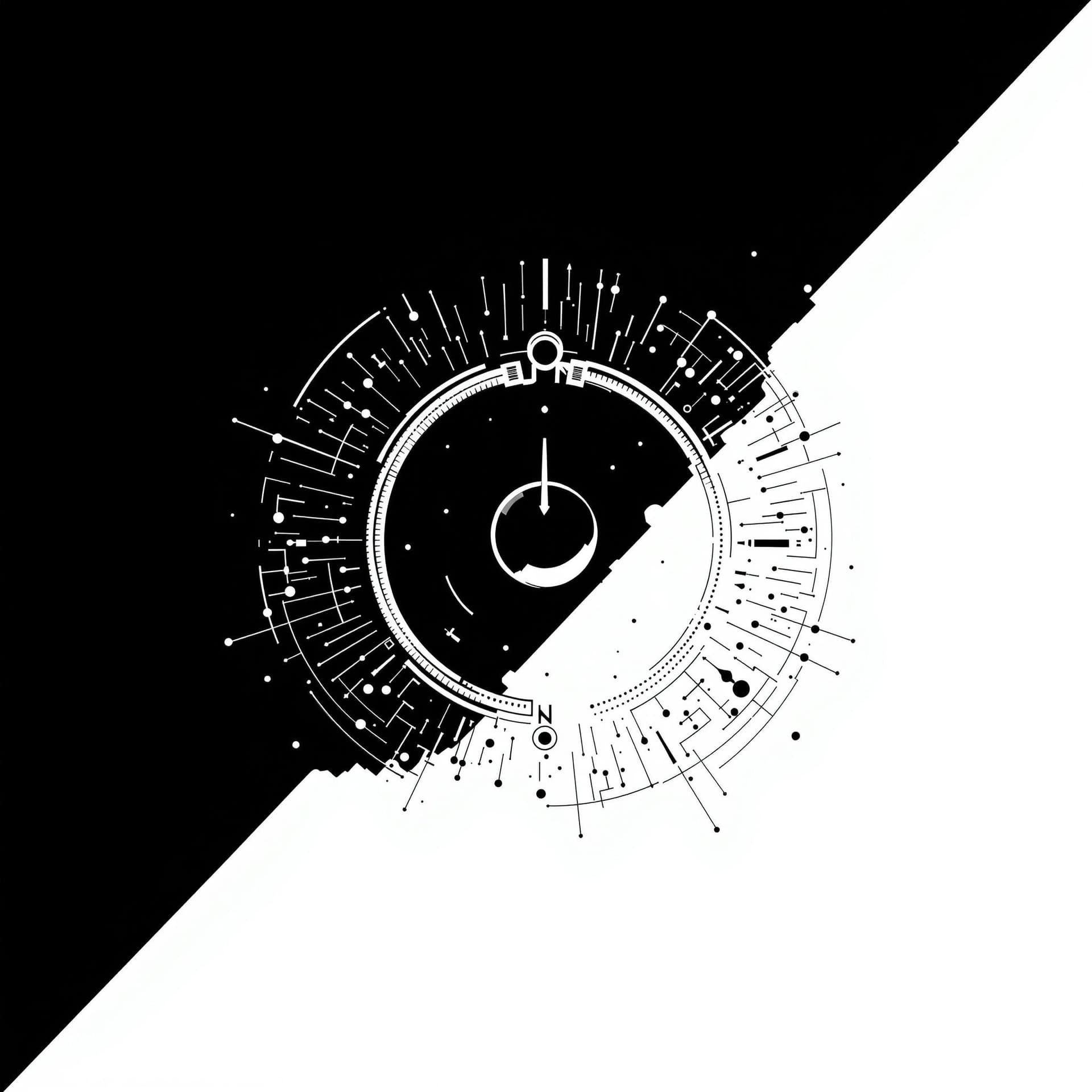 AI generated: un logotipo de un pulso binario , tecnologia y noticias minimalista