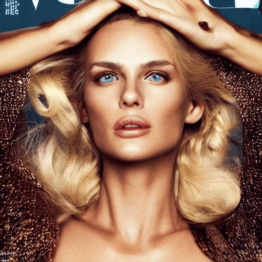 AI generated: Masterful beautiful blonde Female supermodel, full body shot, radiant perfectly clear eyes, gems of ...