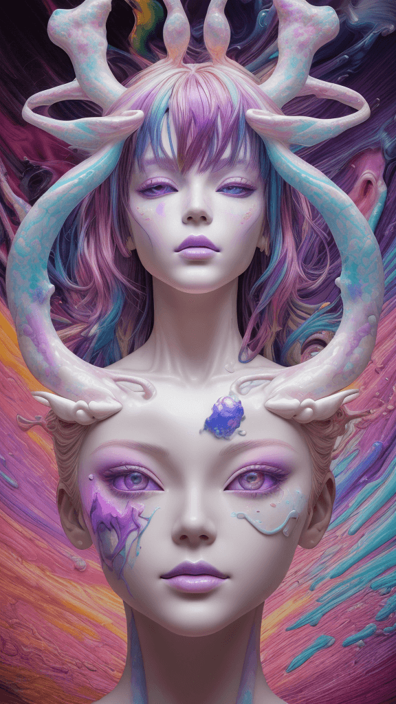AI generated: "hey girl im on acid i can feel hallucinogenic-energy my soul", complex background, colorful best im...