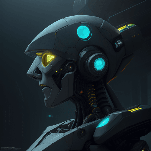 AI generated: rendering, side shot, falf-strange body with complex system equipment with hyper detail robot, gaze,...