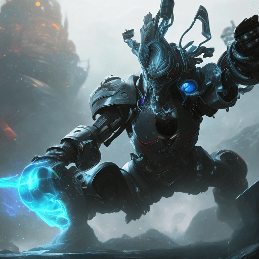 AI generated: League of legends atmosphere art style, highly detailed futuristic ekko, tech metal gear type suit, ...
