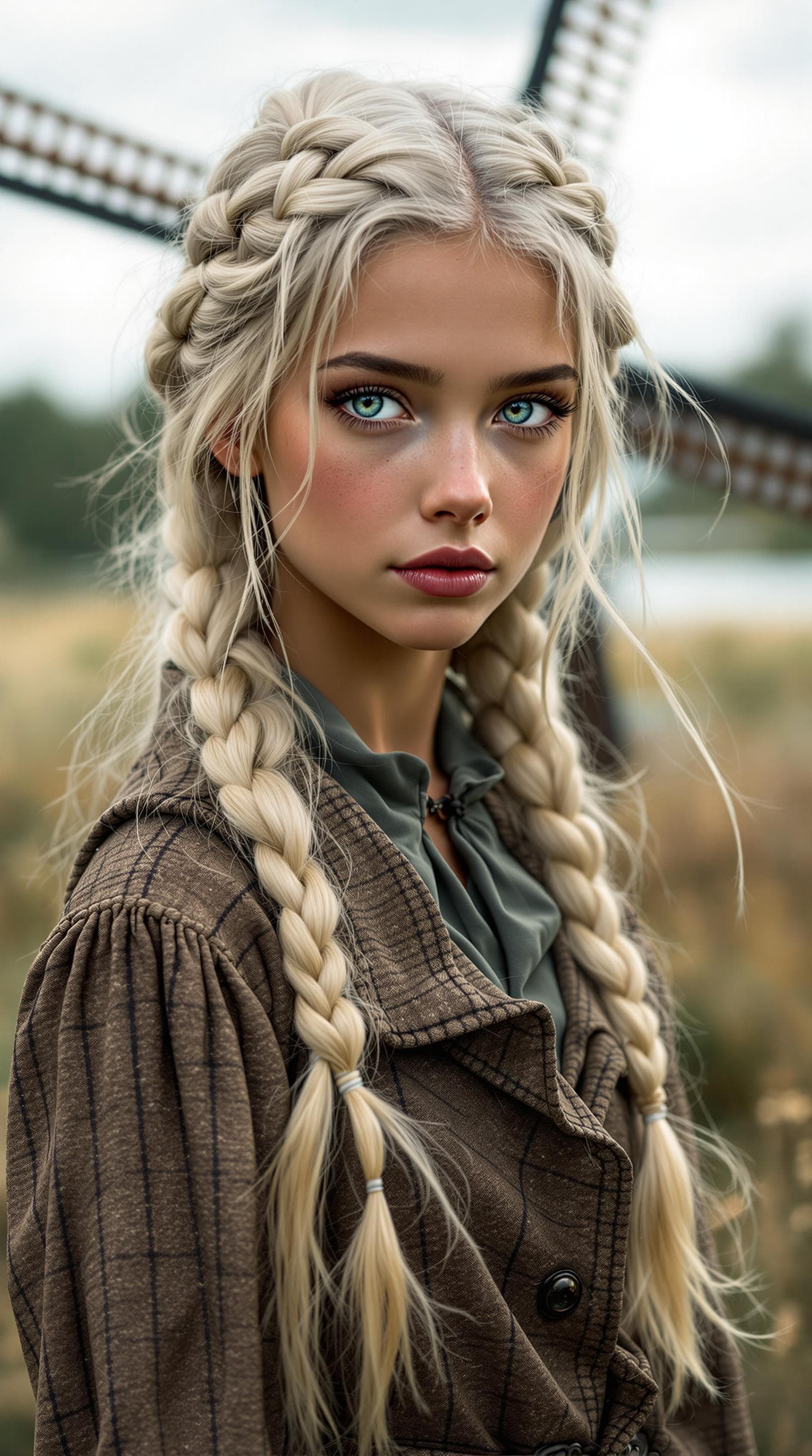 AI generated: a professional photo of a exceptionally of the most beautiful Dutch girl (age 13) in the world, show...