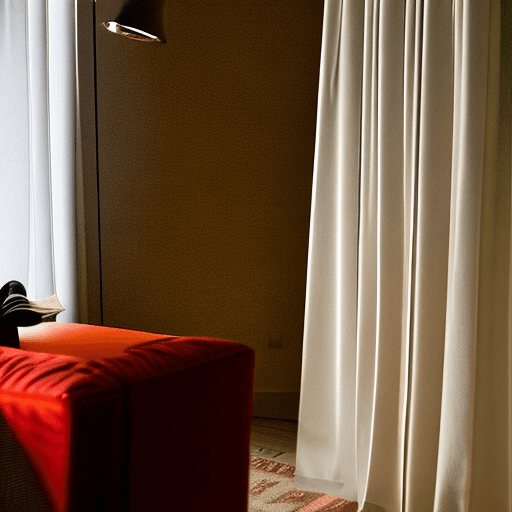 AI generated: mid-sized living room with a candid angle, dieter Rams 620 chair program, flos Arco floor lamp, Niko...