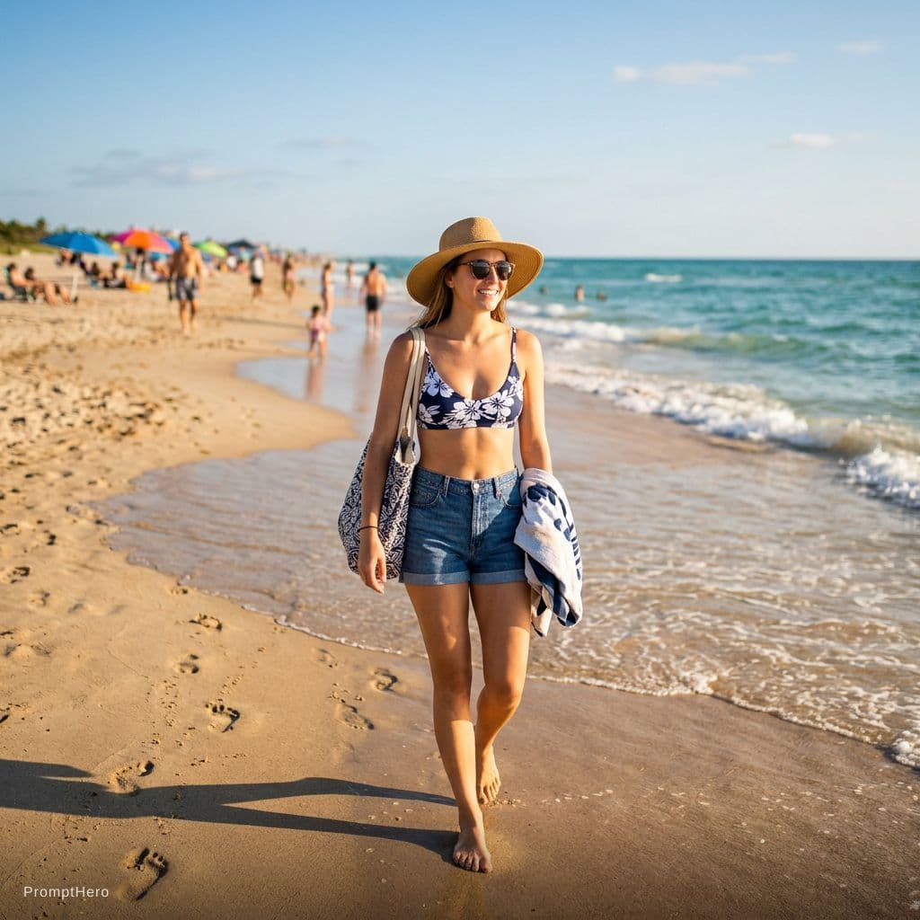 AI generated: wearing bikiny at beach
