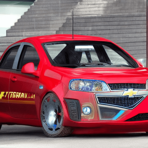 AI generated: Ironman Car as a Chevrolet aveo