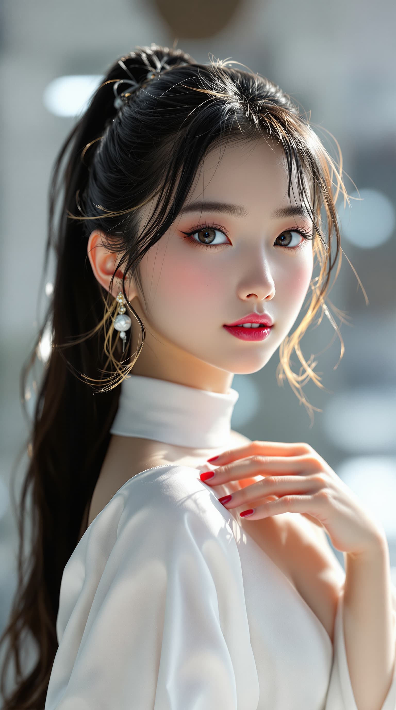 AI generated: A stunning professional photograph captures the world's most beautiful Japanese tween girl, Junior M...