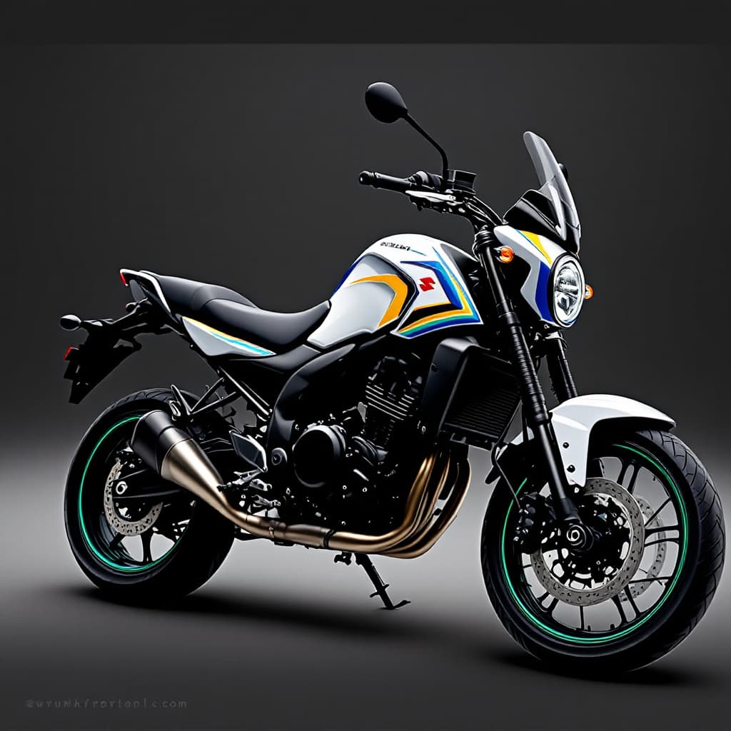 AI generated: Modifica le grafiche della Suzuki v Strom 1050DE usando i colori bianco e blu
