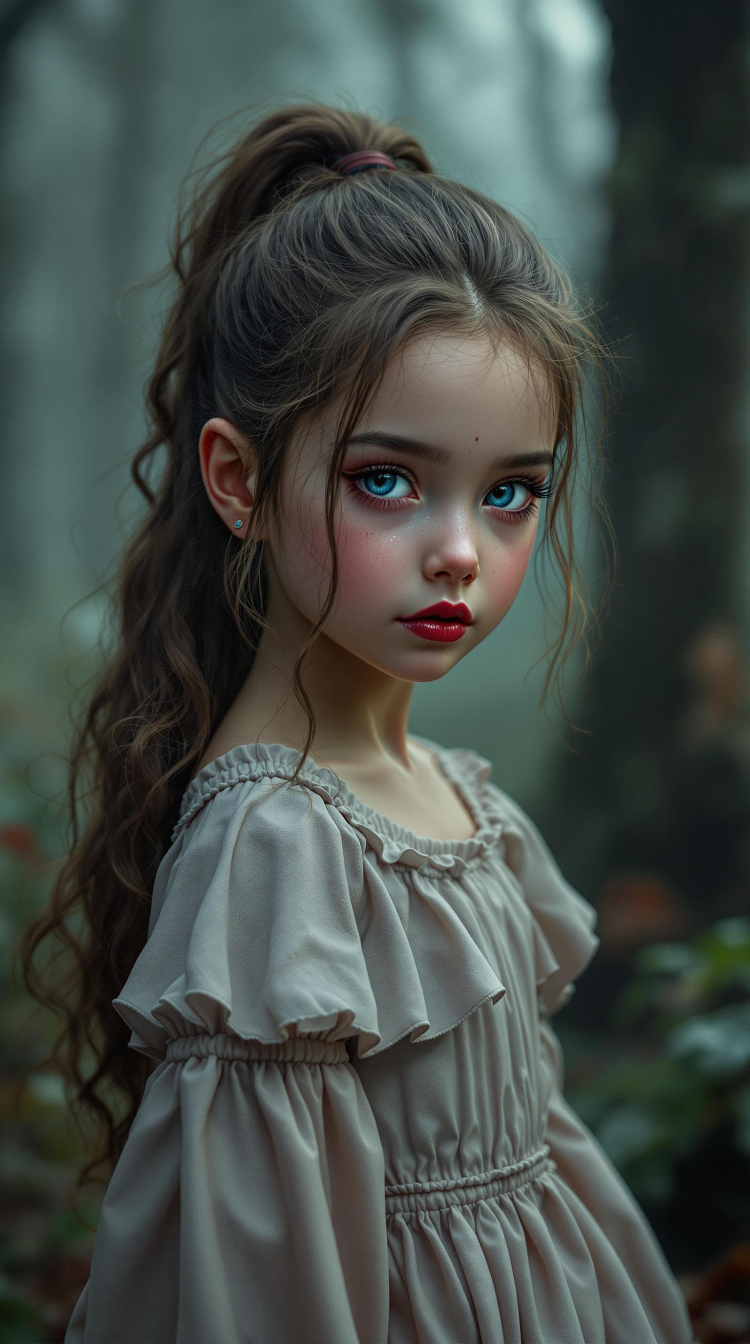 AI generated: a professional photo of a exceptionally beautiful girl in the world (age 7), (seven year old) of a e...