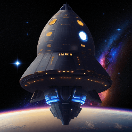 AI generated: space ship on galaxy
