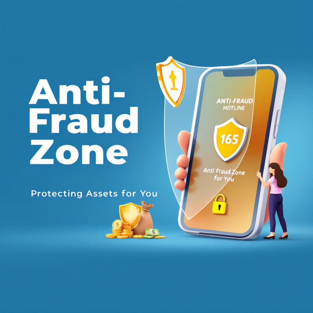 AI generated: The banner promoting the anti-fraud area has a light blue background and contains a transparent shie...