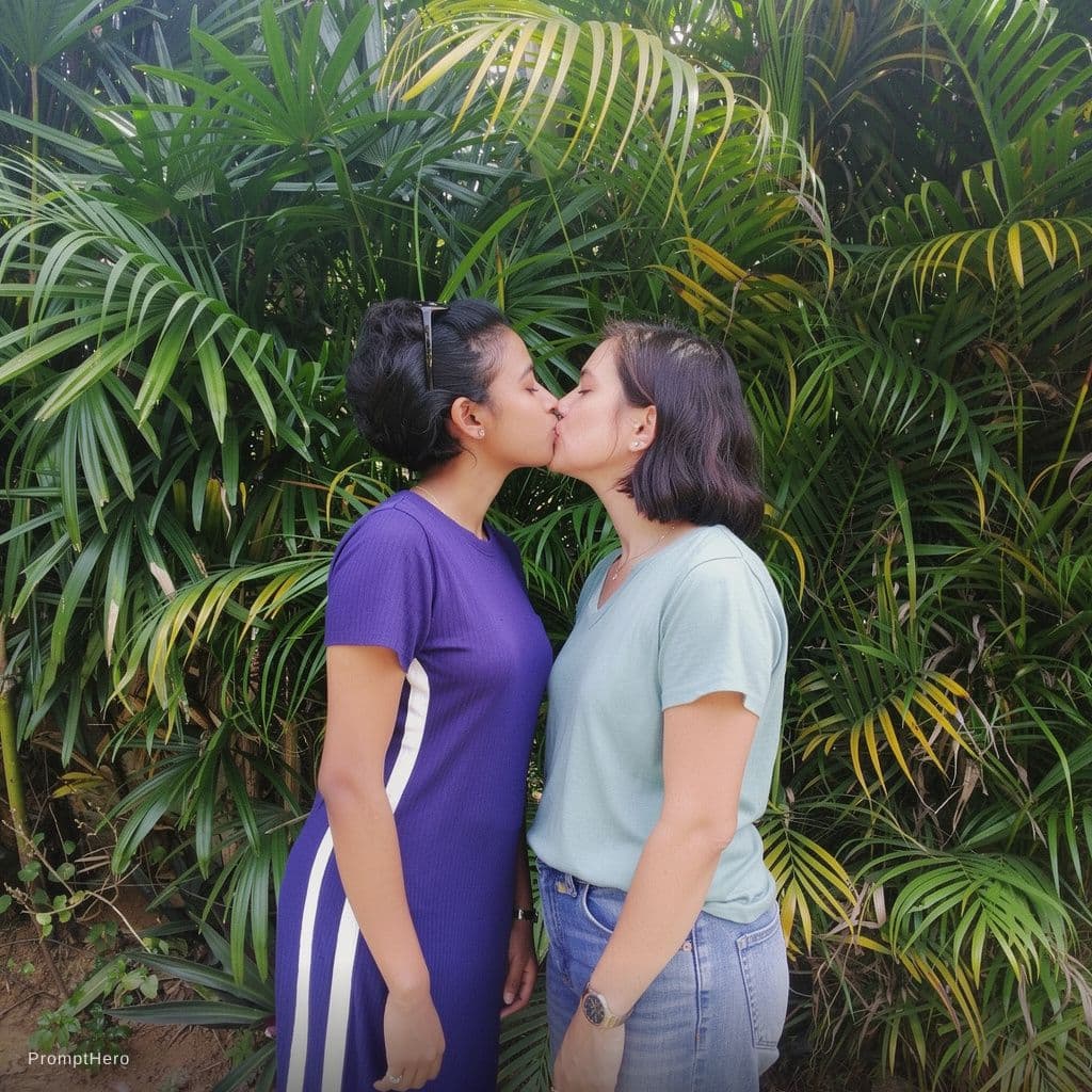 AI generated: lesbian kiss