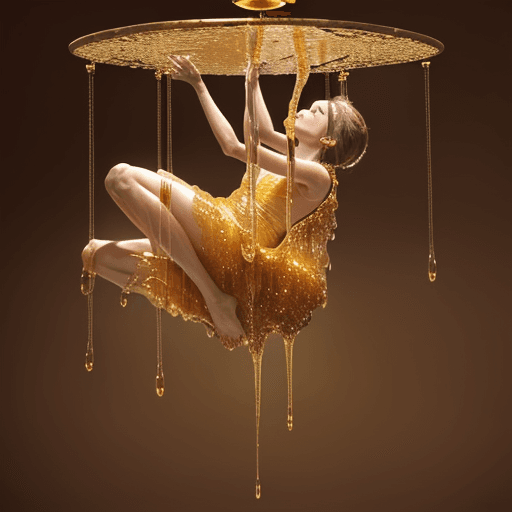 AI generated:  The letters 'AbejArte' are delicately crafted from golden liquid honey, with drops of honey gracefu...