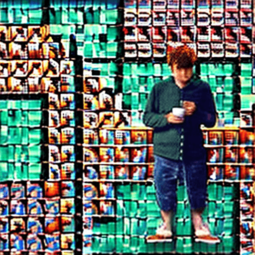AI generated: A man and a woman are drinking coffee in a coffee shop and a lot of mosaic tiles, detailed, intricat...