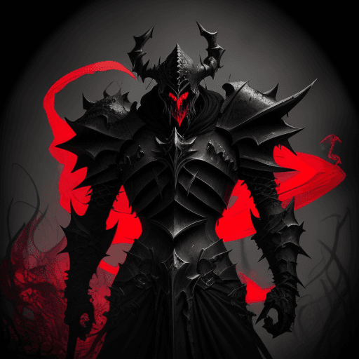 AI generated: Mordekaiser from league of legends, in the style of Elden Ring, red smoke, midwest gothic, organical...