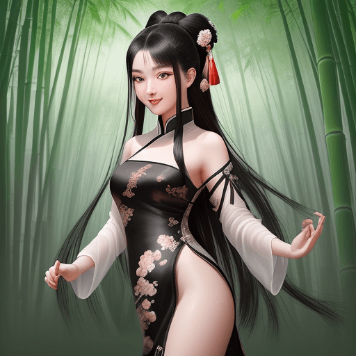 AI generated: Ancient China, Han Dynasty 1500-year graceful and elegant girl, enchanting eyes, filled with joy and...