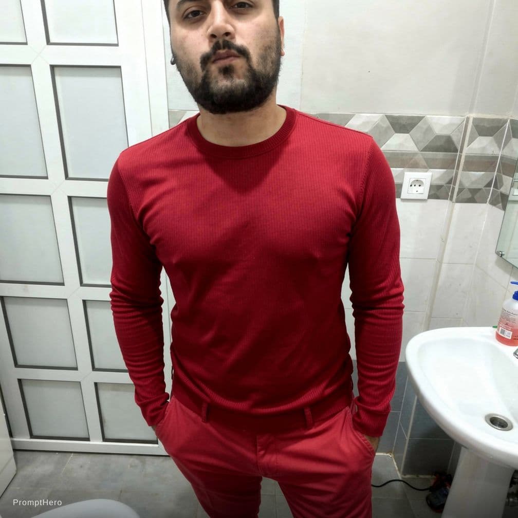 AI generated: Wear him red bra not t shirt red short bra