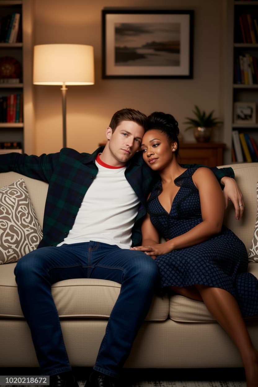 AI generated: The Flash CW Grant Gustin and Candice Patton have sex on a sofa