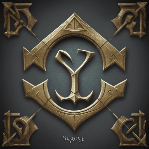 AI generated: Write the word "Leagues" in a way that matches the style of an item called "V sigil (e)" from the vi...