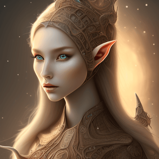 AI generated: mdjrny-v4 style, portrait of female elf, intricate, elegant, highly detailed