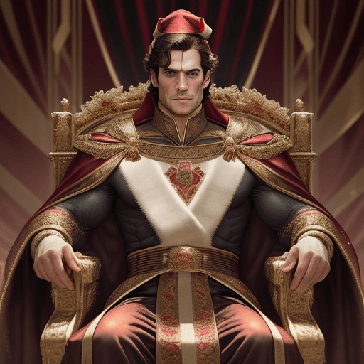 AI generated:  Henry Cavill depicted as the Emperor of Humanity, exuding a commanding presence on a grand throne. ...