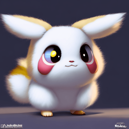 AI generated: promotional art, of a very very cute disney pixar pikachu round fluffy very furry character. white b...