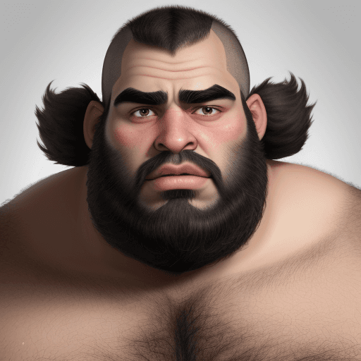 AI generated: ugly, big, hairy, 33 years old, big eyebrows, man