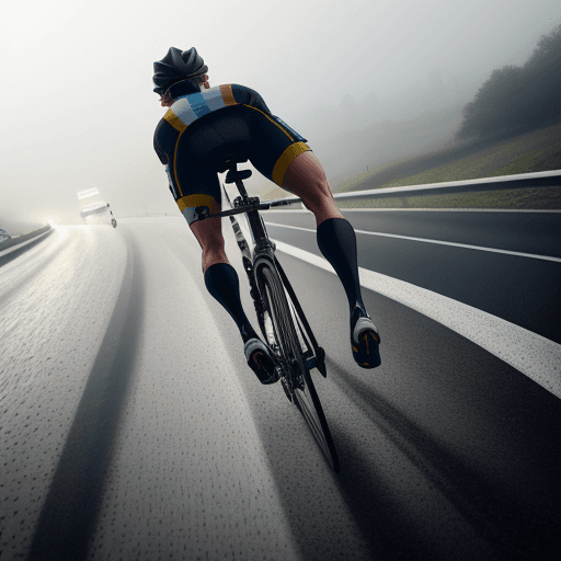 AI generated: yowamushi pedal,  roadbike, cycling, on highways, city roads, busy crawling, congested roads, high s...