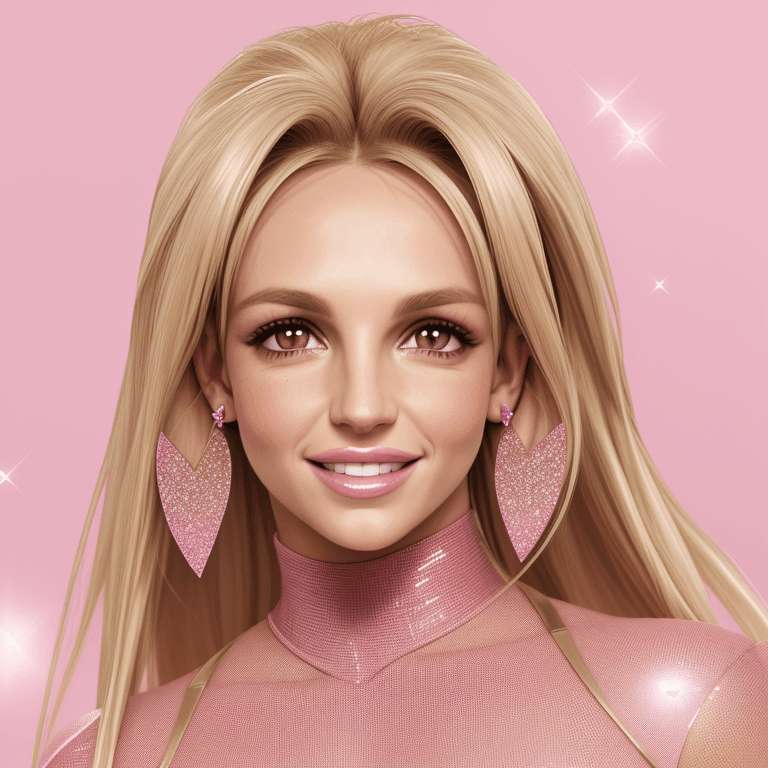 AI generated: BRITNEY SPEARS headshot, 4K texture, high quality, flat hair, flat hair down, straight hair, white b...